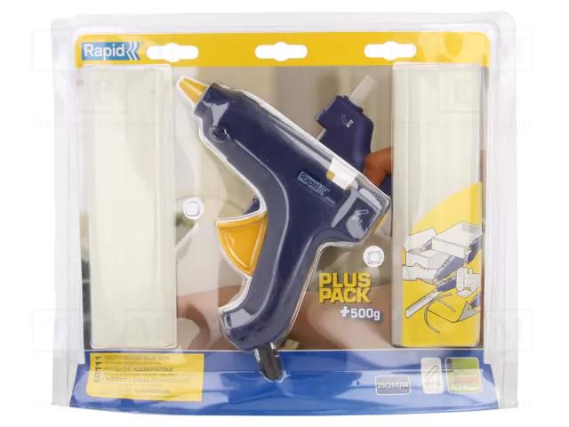 Hot melt glue gun; Ø: 11mm,11.2mm,11.5mm,12mm; 25W; 3min; 230VAC RAPID RAP-EG111