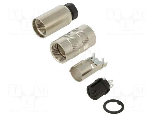 Connector: M16; plug; female; 5A; 250V; PIN: 6; IP67; for cable; brass BINDER 99-5122-00-06