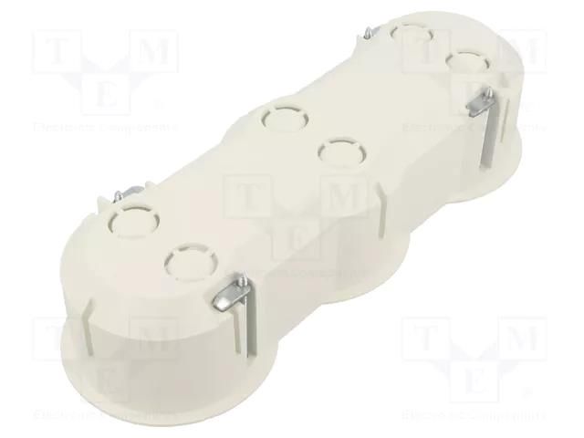 Enclosure: junction box; Ø: 63mm; Z: 45mm; plaster embedded; white JONEX JX-PK-63/45G-WH