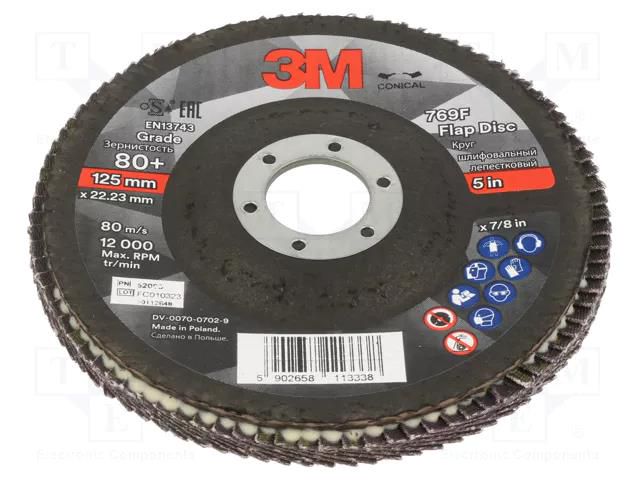 Flap grinding wheels; Ø: 125mm; Øhole: 22mm; Granularity: 80 3M 3M-7100196791