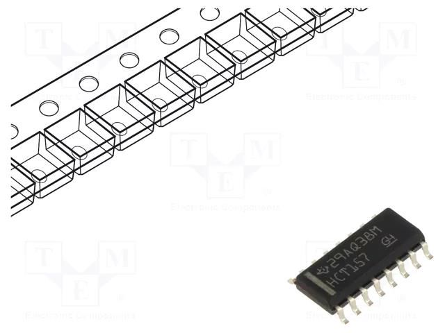 IC: digital; 2 to 1 line,multiplexer,data selector; Ch: 4; SMD TEXAS INSTRUMENTS SN74HCT157DR