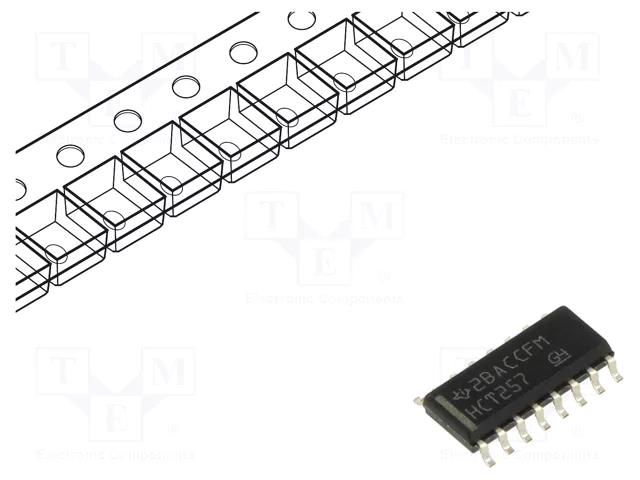 IC: digital; 2 to 1 line,multiplexer,data selector; Ch: 4; SMD TEXAS INSTRUMENTS SN74HCT257DR