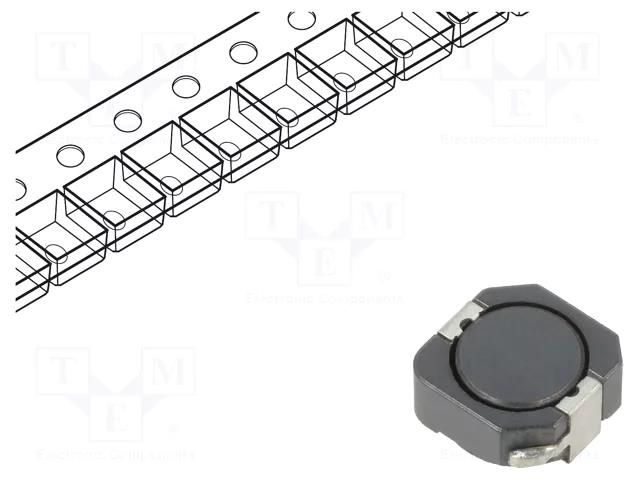 Inductor: wire; SMD; 10uH; Ioper: 4.5A; 23.33mΩ; ±20%; Isat: 5.8A EATON ELECTRONICS DR124-100-R