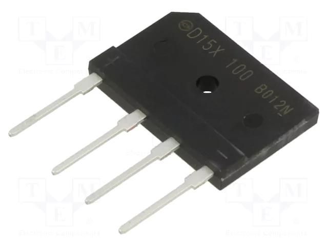 Bridge rectifier: single-phase; Urmax: 1kV; If: 15A; Ifsm: 200A SHINDENGEN D15XB100-7000