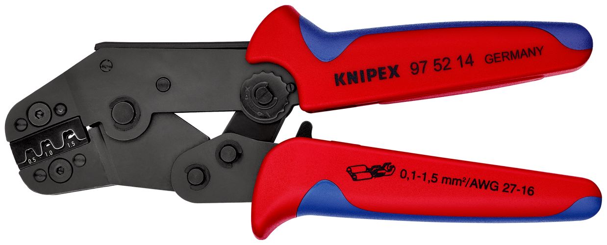 KNIPEX 97 52 14 Crimping Pliers short design with multi-component handles burnished 195 mm 97 52 14 4003773026808