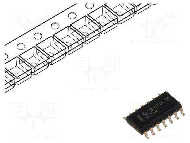 IC: digital; D flip-flop; Ch: 2; SMD; SO14; HC TEXAS INSTRUMENTS CD74HC74M96