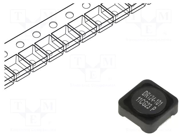 Inductor: wire; SMD; 150uH; Ioper: 1.3A; 371.02mΩ; ±20%; Isat: 1.44A EATON ELECTRONICS DR124-151-R