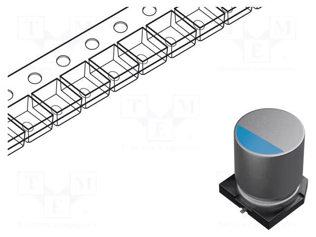 Capacitor: hybrid; SMD; -55÷125°C; Ø6.3x7.7mm; 150uF; 25VDC; ±20% SAMWHA YM1E157M6L07KVR