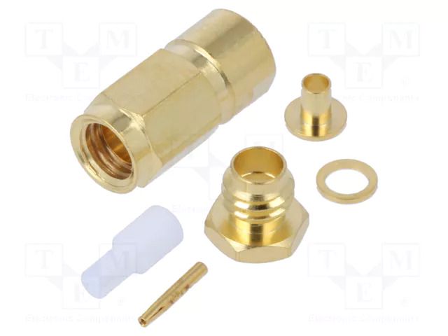 connector SMC Str Plg PS 50Ohm Gold Pltd RG174A/U, TE Connectivity 1-1337607-0