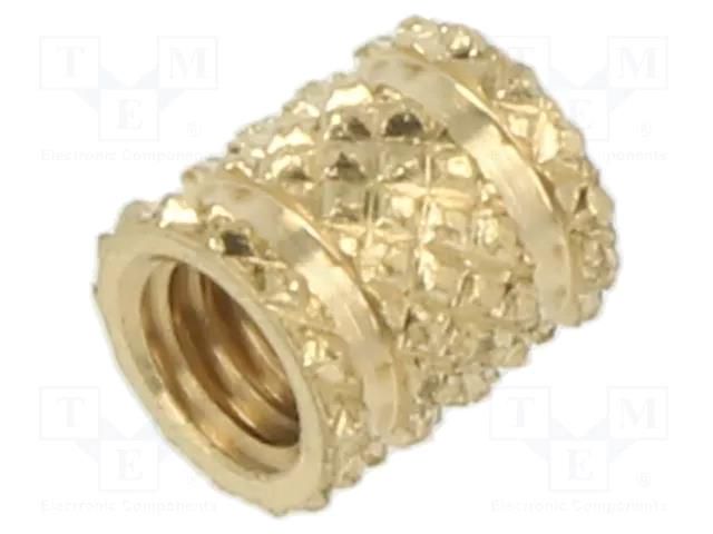 Threaded insert; brass; M3; BN 37868; L: 4.72mm; for plastic TAPPEX KVT-117M3
