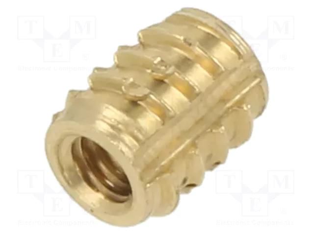 Threaded insert; brass; M2,5; L: 5.25mm; Features: duroplast TAPPEX KVT-138M2.5