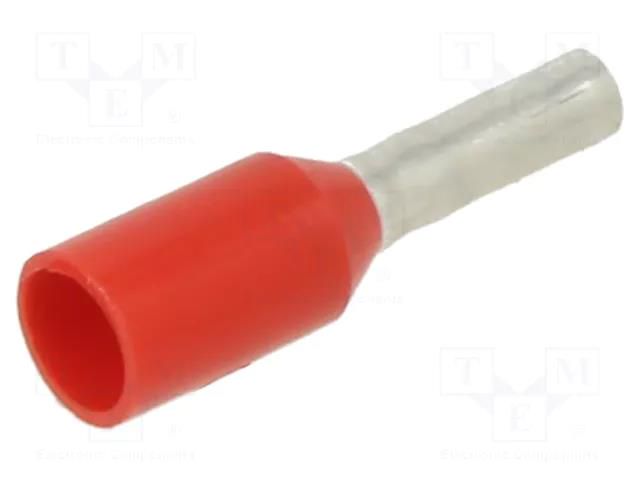 Tip: bootlace ferrule; insulated; copper; 1mm2; 6mm; tinned; red PANDUIT FSD77-6-D