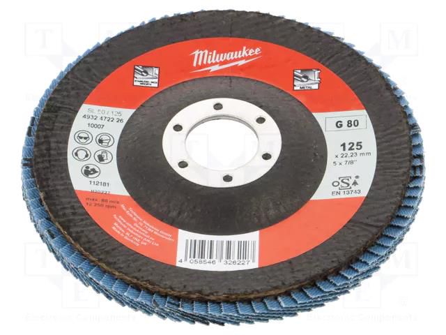 Flap grinding wheels; Ø: 125mm; Øhole: 22.2mm; Granularity: 80 Milwaukee MW-4932472226