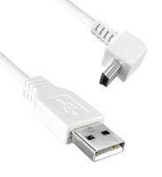 USB 2.0 A MALE TO USB 2.0 MINI B MALE UP ANGLED, 3FT LENGTH, 480MBPS, WHITE COLOR 97AC8905 3021081-03