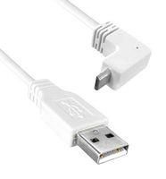 USB 2.0 A MALE TO USB 2.0 MICRO B MALE UP ANGLED, 3FT LENGTH, 480MBPS, WHITE COLOR 97AC8908 3021084-03