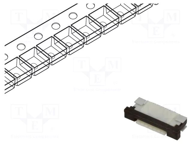 Connector: FFC/FPC; SMT; 50V; 0.4A; PIN: 6; Mat: thermoplastic; ZIF GCT FFC3B07-06-T