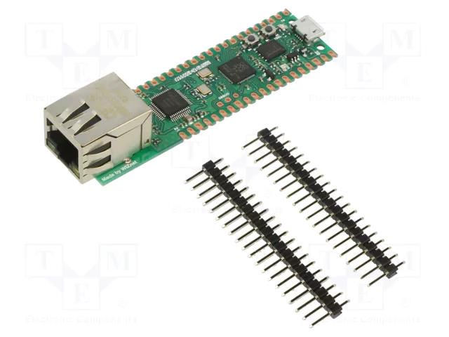 Dev.kit: Ethernet; prototype board; Comp: RP2040,W5500; 75x21mm WIZNET W5500-EVB-PICO
