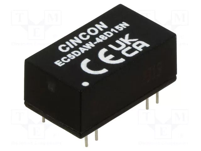 Converter: DC/DC; 10W; Uin: 18÷74VDC; Uout: 15VDC; Uout2: -15VDC CINCON EC5DAW-48D15N