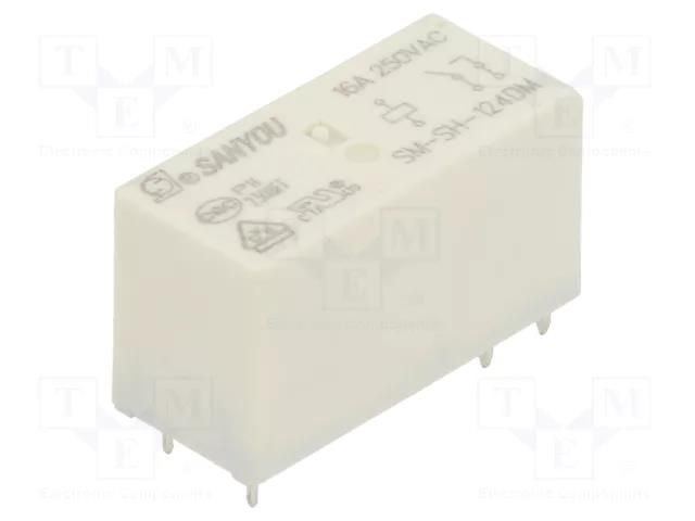 Relay: electromagnetic; SPST-NO; Ucoil: 24VDC; Icontacts max: 16A SANYOU SM-SH-124DM