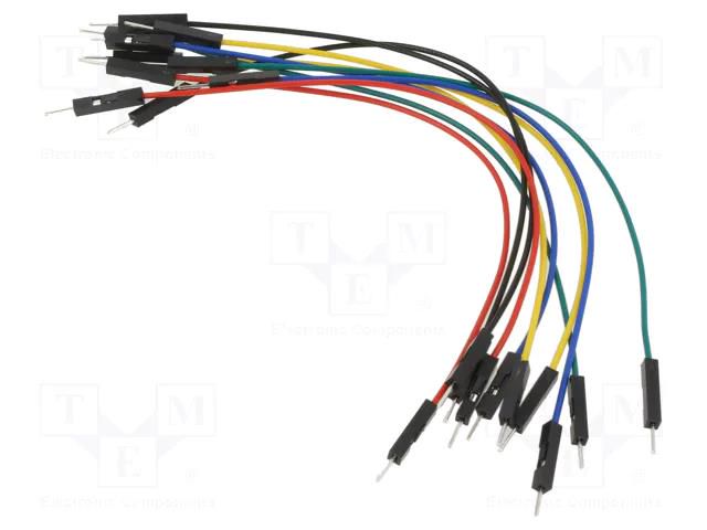 Connection cable; L: 150mm; male-male; PIN: 1; mix colours; 10pcs. VELLEMAN VEL-WJW010