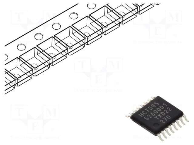 IC: digital; CMOS; SMD; TSSOP16; 4.5÷5.5VDC; HCT; -40÷125°C NEXPERIA 74HCT595PW.118