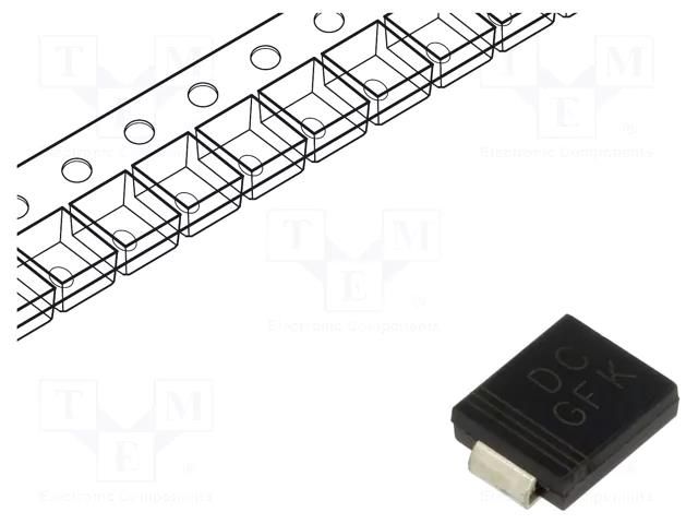 Diode: TVS; 1.5kW; 33.3V; 31A; unidirectional; SMC; reel,tape DC COMPONENTS SMCJ30A-DC