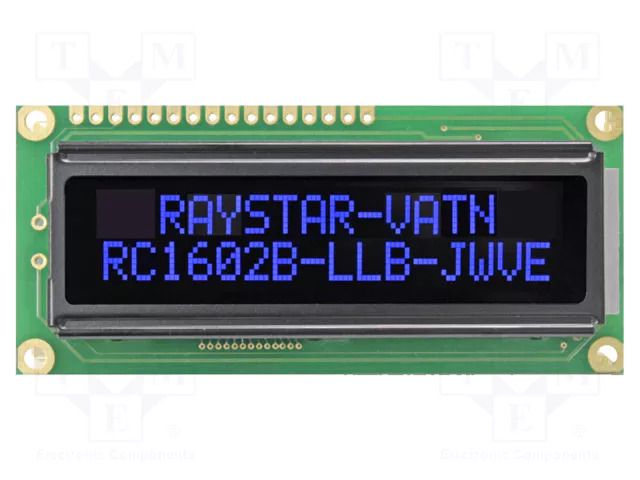 Display: LCD; alphanumeric; VA Negative; 16x2; 80x36x13.2mm; LED RAYSTAR OPTRONICS RC1602B-LLB-JWVE
