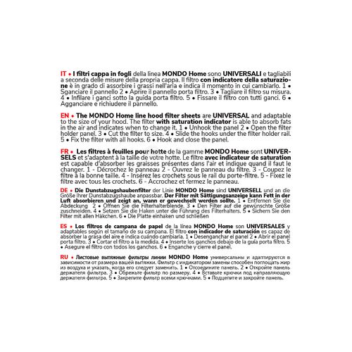FILTER 45X87CM ORIGINAL MONDO EXTRACTOR HOOD UNIVERSALE 00701022