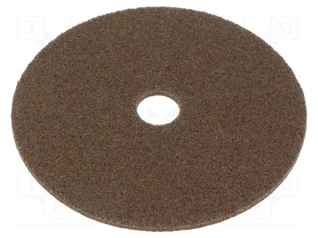 Grinding pin; fleece; Dim: Ø150x3mm; Grit: 6A; mounting holes HURAGAN HUR-SXW-M615-322