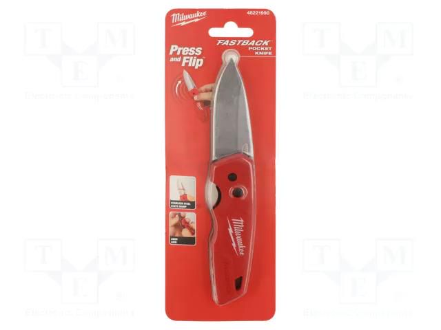 Knife; universal; 197mm; locked blade; folding Milwaukee MW-48221990