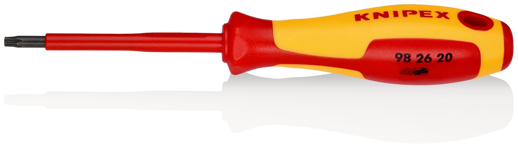 KNIPEX 98 26 20 Screwdrivers for Torx® screws insulating multi-component handle, VDE-tested burnished 185 mm 98 26 20 4003773071723