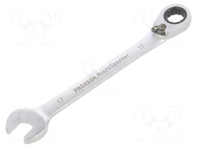 Wrench; combination spanner,with ratchet; 17mm; MicroSpeeder PROXXON PR23139