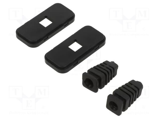 Cap set; Kit: strain relief x2,end cap x2; 2pcs; 5mm KRADEX ZOBD-CAP-5-ABS