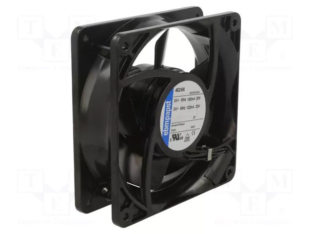 Fan: AC; axial; 24VAC; 119x119x38mm; 148m3/h; slide; 2650rpm EBM-PAPST 4624N