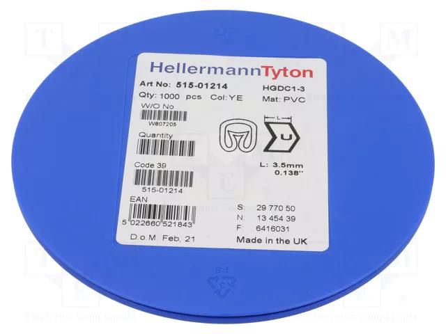 Markers; Marking: U; 1÷3mm; PVC; yellow; -65÷105°C; leaded; HGDC1-3 HELLERMANNTYTON HGDC1-3U-PVC-YE