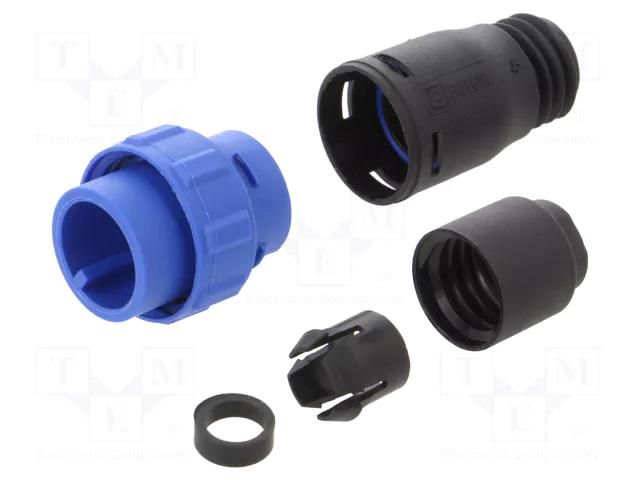 Connector: circular; plug; male; PIN: 2; w/o contacts; for cable BULGIN PX0410/02P/6570