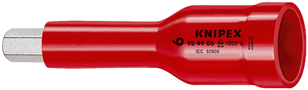 KNIPEX 98 49 06 Hexagon Socket for hexagonal socket screws with internal square 1/2" 75 mm 98 49 06 4003773021162