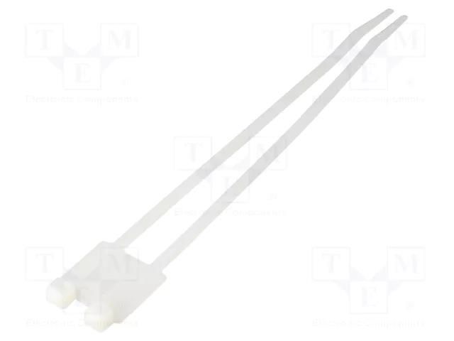 Cable tie; double,with label; L: 205mm; W: 4.7mm; natural; 225N HELLERMANNTYTON IT50RD-PA66-NA