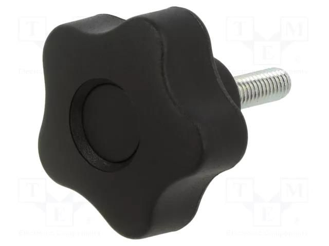 Knob; Ø: 40mm; Ext.thread: M6; 20mm; H: 27mm; technopolymer PP ELESA+GANTER VCT.40P-M6X20-C9