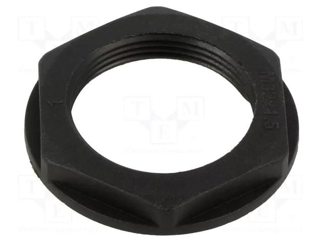 Nut; M32; polyamide 66; black; Thread: metric; Pitch: 1.5; -50÷135°C HELLERMANNTYTON ALPA-M32--BK
