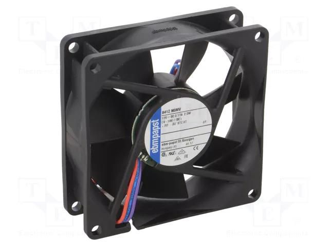 Fan: DC; axial; 12VDC; 80x80x25.4mm; 9292506152 EBM-PAPST 8412NGMV