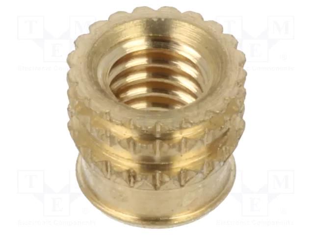 Threaded insert; brass; M4; BN 37885; L: 5.6mm; for plastic TAPPEX KVT-002M4