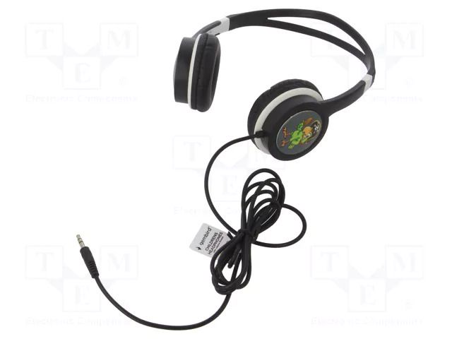 Headphones; black; Jack 3,5mm; headphones; volume limiter; 1.2m GEMBIRD MHP-JR-BK