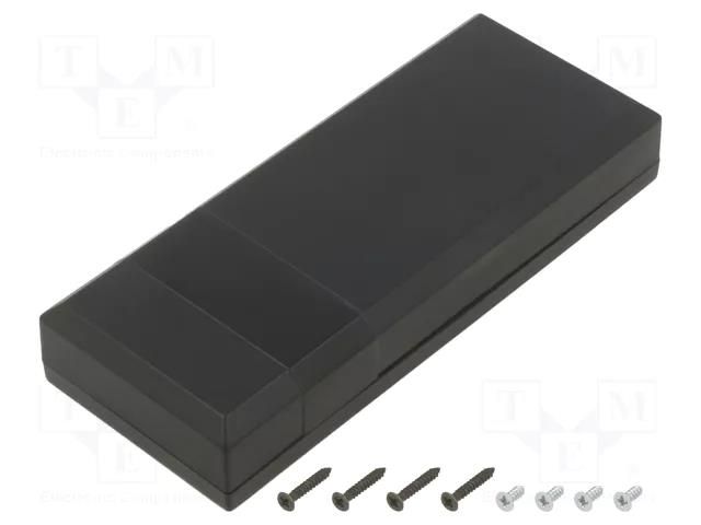 Enclosure: multipurpose; X: 51mm; Y: 128mm; Z: 24mm; ABS; black SUPERTRONIC PP036N