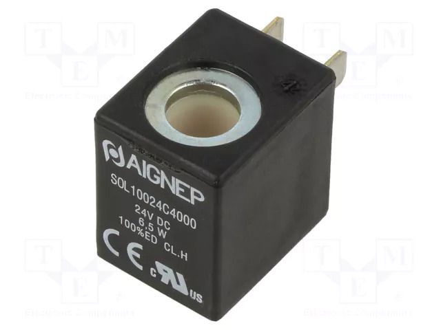 Coil for solenoid valve; IP65; 24VDC; 6.5W; 10mm PNEUMAT FLSOL10024C4000