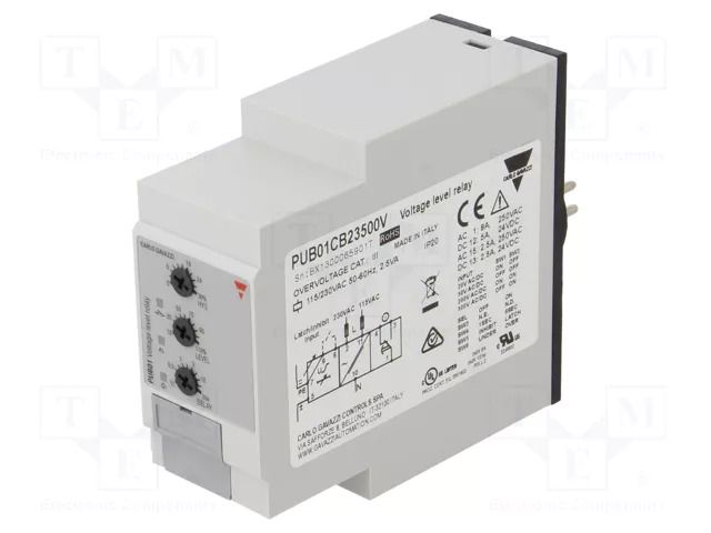 Voltage monitoring relay; 115/230VAC; socket; SPDT; 250VAC/8A CARLO GAVAZZI PUB01CB23500V