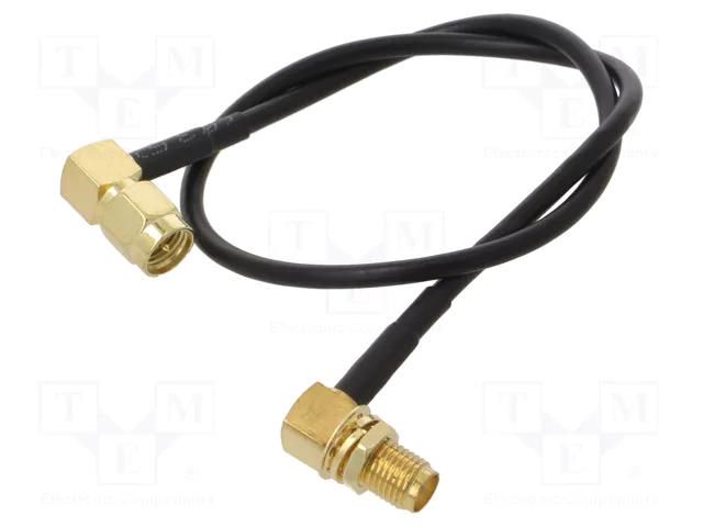 Cable; 0.3m; SMA male,SMA female; black; angled; 50Ω ONTECK SMA-11-0.3