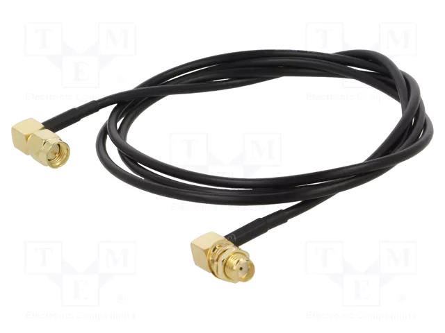 Cable; 1m; SMA male,SMA female; black; angled; 50Ω ONTECK SMA-11-1.0