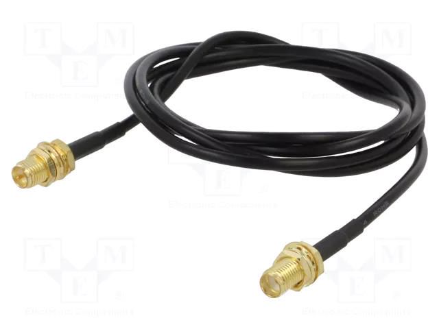 Cable; 1m; RP-SMA female,SMA female; black; straight; 50Ω ONTECK SMA-15-1.0