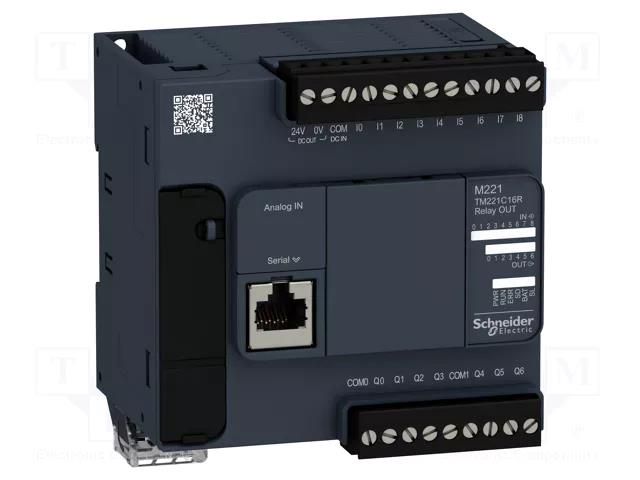 Module: PLC programmable controller; OUT: 7; IN: 9; Modicon M221 SCHNEIDER ELECTRIC TM221C16R